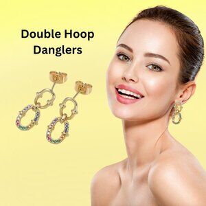 Double Hoop Danglers